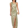 Women's Foil Asymmetric Gown