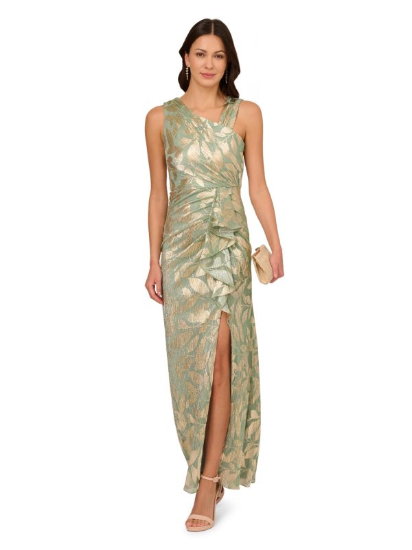 Women's Foil Asymmetric Gown