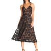 Women's Tahani Plunge Neckline Fit and Flare Midi Dress