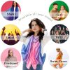 Long Silk Feeling Scarf,Smooth Gradient Scarf Stripe Lightweight Sun-proof Shawl Wrap Headscarf for Women Spring Summer