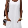 Summer Dress for Women Sleeveless Tank Dress with Pockets Casual Short A Line Dress Crewneck Sundress 2025