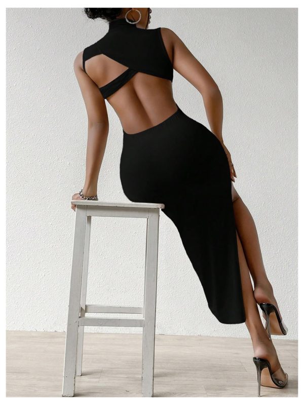 Women's Open Low Back Cut Out Maxi Dress Summer Graduation Backless Night Out Bodycon Tank Long Sundresses