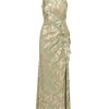 Women's Foil Asymmetric Gown