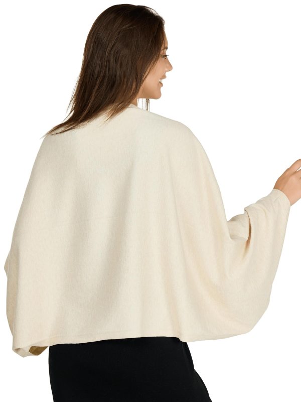 71G8qKwoAoL.jpg Shawl Wraps For Women Soft Cashmere Feel Wrap Sweater Knitted Shawl Scarf With Sleeves