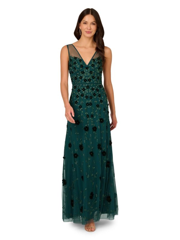 71HJlaLrVL.jpg Women's Beaded Mesh Illusion Dress