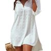Womens Swimsuit Coverups White Chiffon Bikini Swimwear Beach Cover Up Dress Shirt