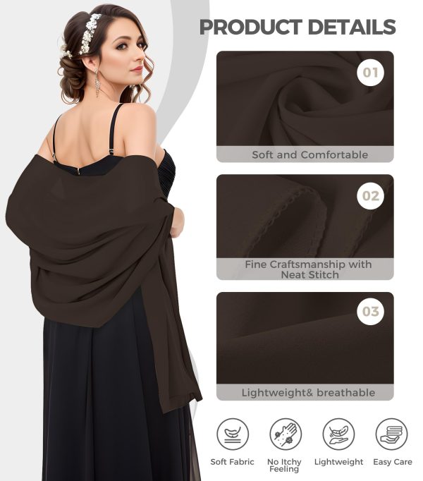 71JdkdbPfEL.jpg Shawls and Wraps for Evening Dresses, Chiffon Shawl Wraps for Women, Shawls for Wedding, Pashimina Bride Shawl