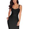 Women's Celebrity Bandage Bodycon Dress Strap Party Pencil Dress