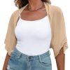 Women's Short Sleeve Bolero Shrug for Dresses Open Front Knit Cropped Cardigan Loose Sheer Cardigan Sweater