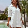 Womens Swimsuit Coverups White Chiffon Bikini Swimwear Beach Cover Up Dress Shirt