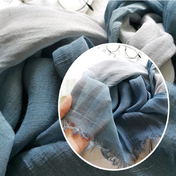 71NWoOGRJ9L.jpg Cotton Linen Fashion Scarf,Gradient Two-tone Four Season Scarf Shawl Beach Gauze,Long Lightweight Travel scarf 75"×35"