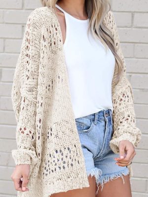 Lightweight Summer Cardigan for Women Spring Netted Crochet Cardigans Sweaters