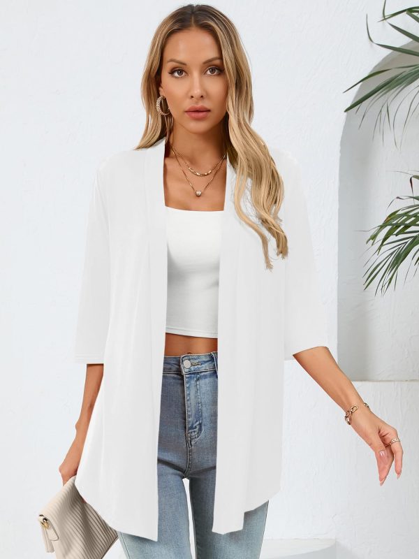 Women's Lightweight Open Front Cardigans Casual Soft Drape Spring Summer Fall Cardigan S-3XL