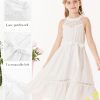 Girls Dresses Summer Spring Halter Maxi Dress Kids Ruffle Casual Flower Pleated Sun Dress Size 5-14