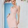 Sexy Backless Lace-up Short Prom Homecoming Dress Short Sleeve Bodycon Cocktail Party Club Dress