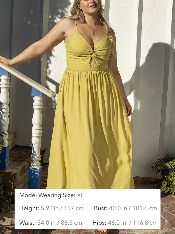 71TlWfpEF-L.jpg Women Casual Dress Beach Sleeveless V Neck Summer Cutout Spaghetti Straps Formal Maxi Sun Dresses