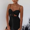 Women's Sexy Bodycon Cut Out Ruched Backless Spaghetti Strap Mini Club Party Dresses