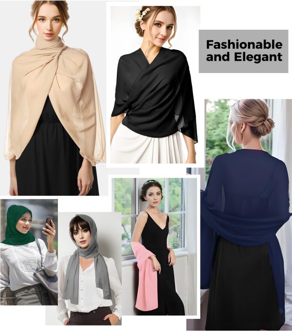 71U7bnofoL.jpg Shawls and Wraps for Evening Dresses, Chiffon Shawl Wraps for Women, Shawls for Wedding, Pashimina Bride Shawl