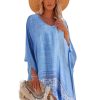Women's Swimsuit Cover up Beach Kaftan for Bathing Suit with Floral Pattern