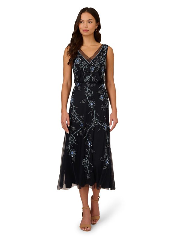 Women's Beaded Midi Dress