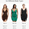 Mini Dress for Women Built in Shapewear Thong V Neck Summer Party Dress Side Slit Cocktail Dress
