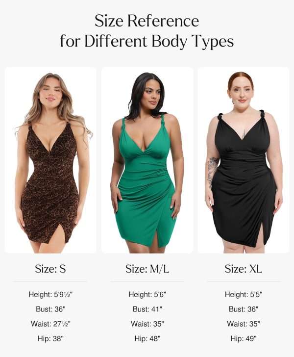 71WynnCUzoL.jpg Mini Dress for Women Built in Shapewear Thong V Neck Summer Party Dress Side Slit Cocktail Dress