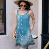 Sun Dresses for Women 2025 Vacation Beach Swimsuit Coverups Sundresses Button Down Sleeveless Summer Dress