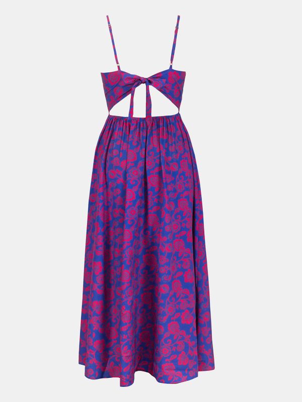 71YW94ZwB7L.jpg Women's Maxi Dress Floral Print Twisted V Neck Sleeveless Long Dress Summer Casual Dress
