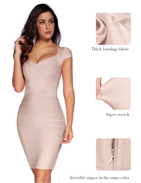 71YaJzSfJBL.jpg Sexy Backless Lace-up Short Prom Homecoming Dress Short Sleeve Bodycon Cocktail Party Club Dress