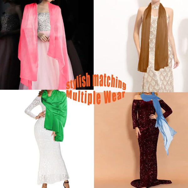 Women Solid Color Scarf, Long Lightweight Wraps Shawl Summer Sun-proof Beach Shawl Wrap Soft Fashion Scarf for Dresses