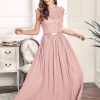 Women's Formal Sleeveless Floral Lace Bridesmaid Party Maxi Dress