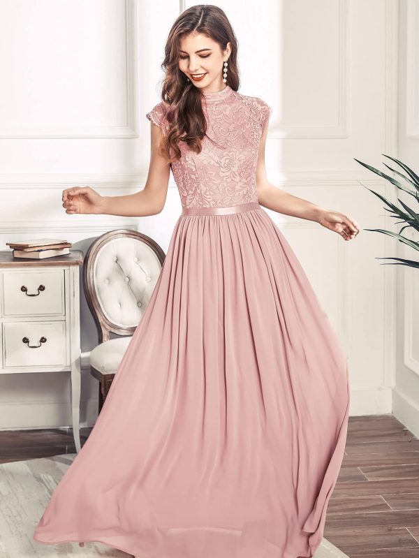 71YyeOdsqjL.jpg Women's Formal Sleeveless Floral Lace Bridesmaid Party Maxi Dress