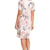 Women's Boat Neck Side Tie Short Sleeve Knee Length-Cocktail Party Summer Dress with Bow Detail