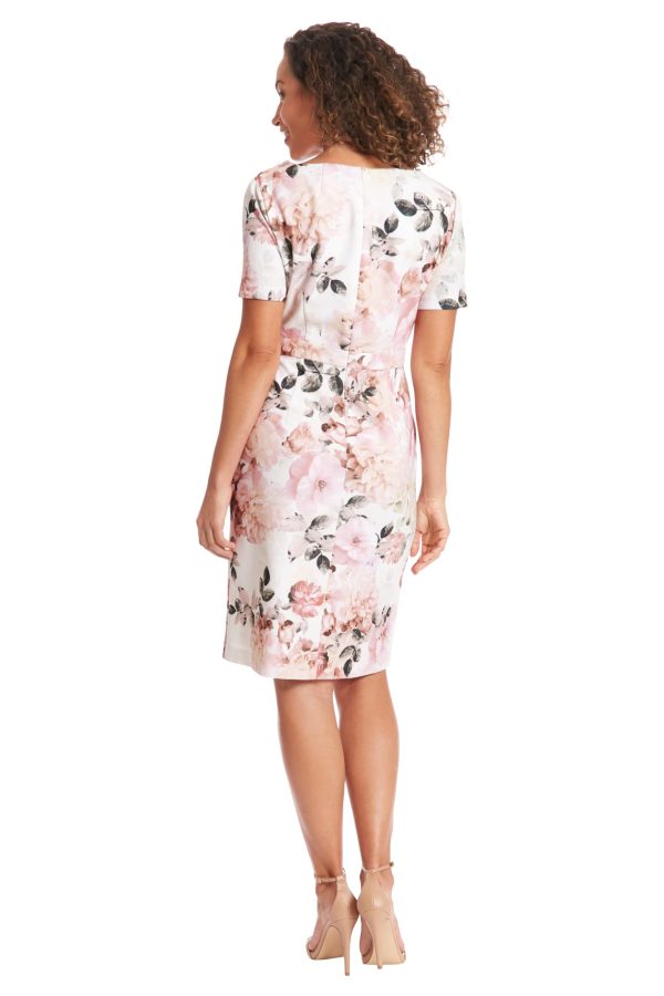 71be2yHynfL.jpg Women's Boat Neck Side Tie Short Sleeve Knee Length-Cocktail Party Summer Dress with Bow Detail