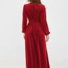 Women's Long Sleeve Velvet Dresses Fall Winter Long Dress Wedding Guest Party Maxi Dress