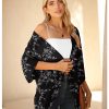 Women Lightweight Chiffon Cardigan Puff Sleeve Loose Beach Wear Cover Up Blouse Top