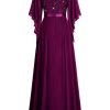 Women's Elegant Style Sequin Lace Contrast Chiffon Bridesmaid Party Maxi Dress