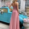 Asymmetrical Cowl Neck Bridesmaid Dresses Long Ruffle Chiffon Empire Waist Formal Party Gowns with Pockets 2025