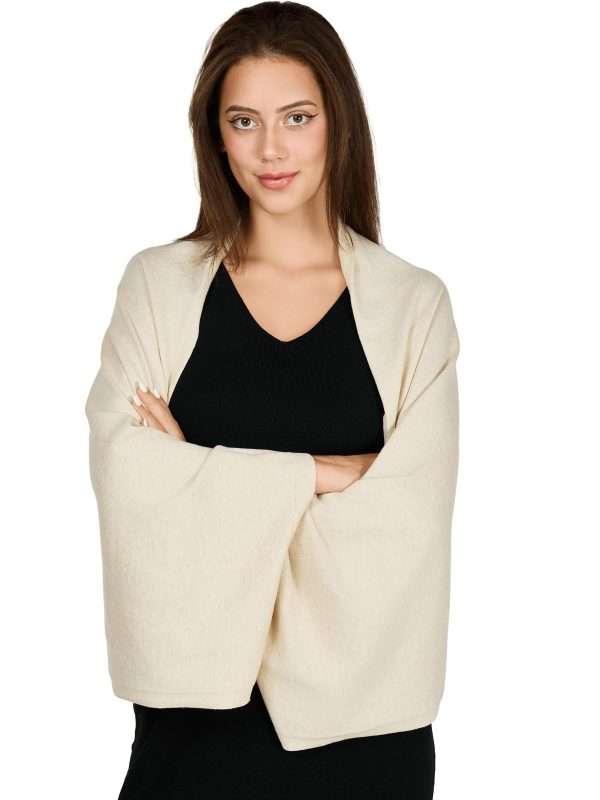 71hZ7fI5tgL.jpg Shawl Wraps For Women Soft Cashmere Feel Wrap Sweater Knitted Shawl Scarf With Sleeves