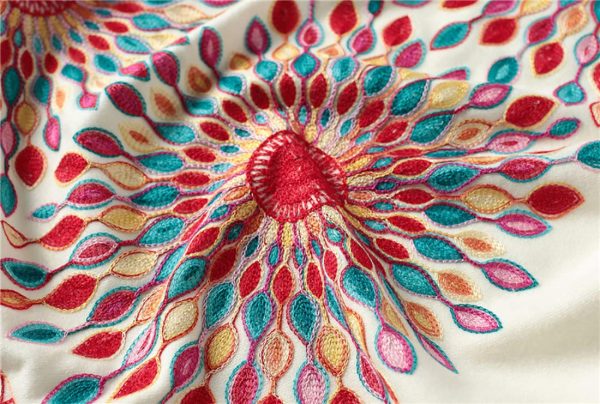 Women's Embroidered Oversize Tassel Shawl Scarf Wraps for Women