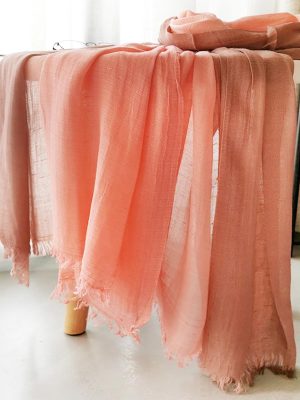 Cotton Linen Fashion Scarf,Gradient Two-tone Four Season Scarf Shawl Beach Gauze,Long Lightweight Travel scarf 75"×35"