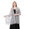 Shawls and Wraps for Evening Dresses,Women Formal 1920s Sequin Flower Sheer Shawls and Wraps for Wedding-