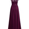 Women's Formal Floral Lace Evening Party Maxi Dress