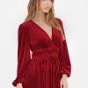 Women's Long Sleeve Velvet Dresses Fall Winter Long Dress Wedding Guest Party Maxi Dress