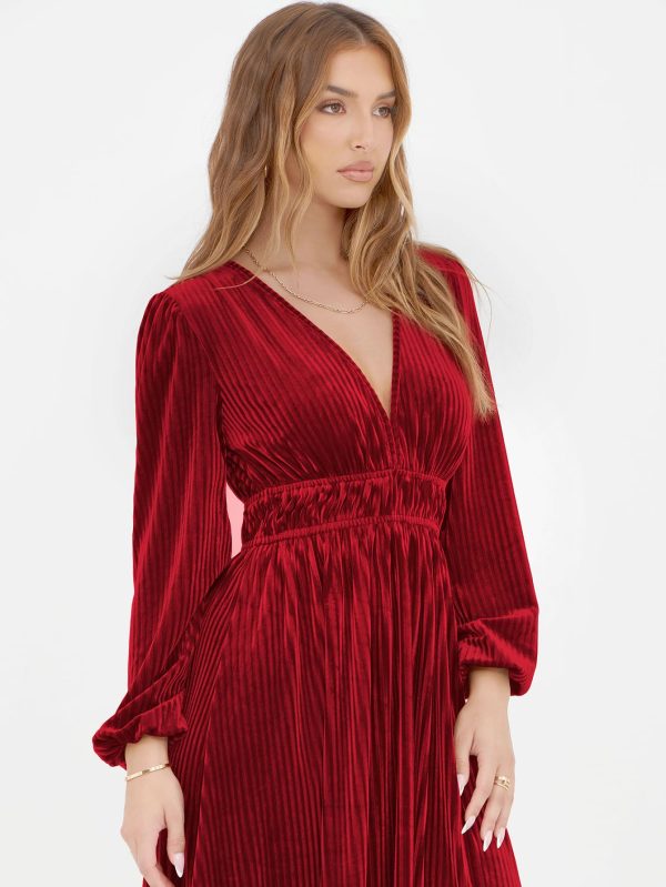 71krobQXsDL.jpg Women's Long Sleeve Velvet Dresses Fall Winter Long Dress Wedding Guest Party Maxi Dress