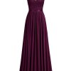 Women's Formal Floral Lace Evening Party Maxi Dress