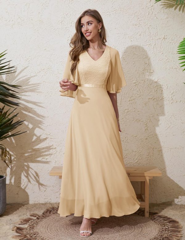 71o9GLPE6yL.jpg Womans Wedding Guest Formal Dress, 2025 Summer Bridesmaid Party Long Prom Church Dresses