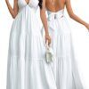 Women's Maxi Summer Dresses Halter V Neck Beach Dresses for Women A-Line Casual Dress for Vacation