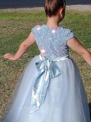 Flower Girl Dresses Wedding Bridesmaid Sequins Tulle Puffy Skirt Girls Birthday Party Pageant Gown Floor Length
