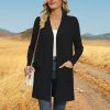 Womens Long Cardigan 2025 Fall Lightweight Long Sleeve 0pen Front Sweater with Pockets